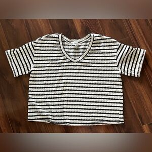 BKE from Buckle Black and White Striped V-Neck Top (kinda cropped)